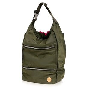 ShortyLove Boxer Backpack Tote - Army Green & Fuchsia